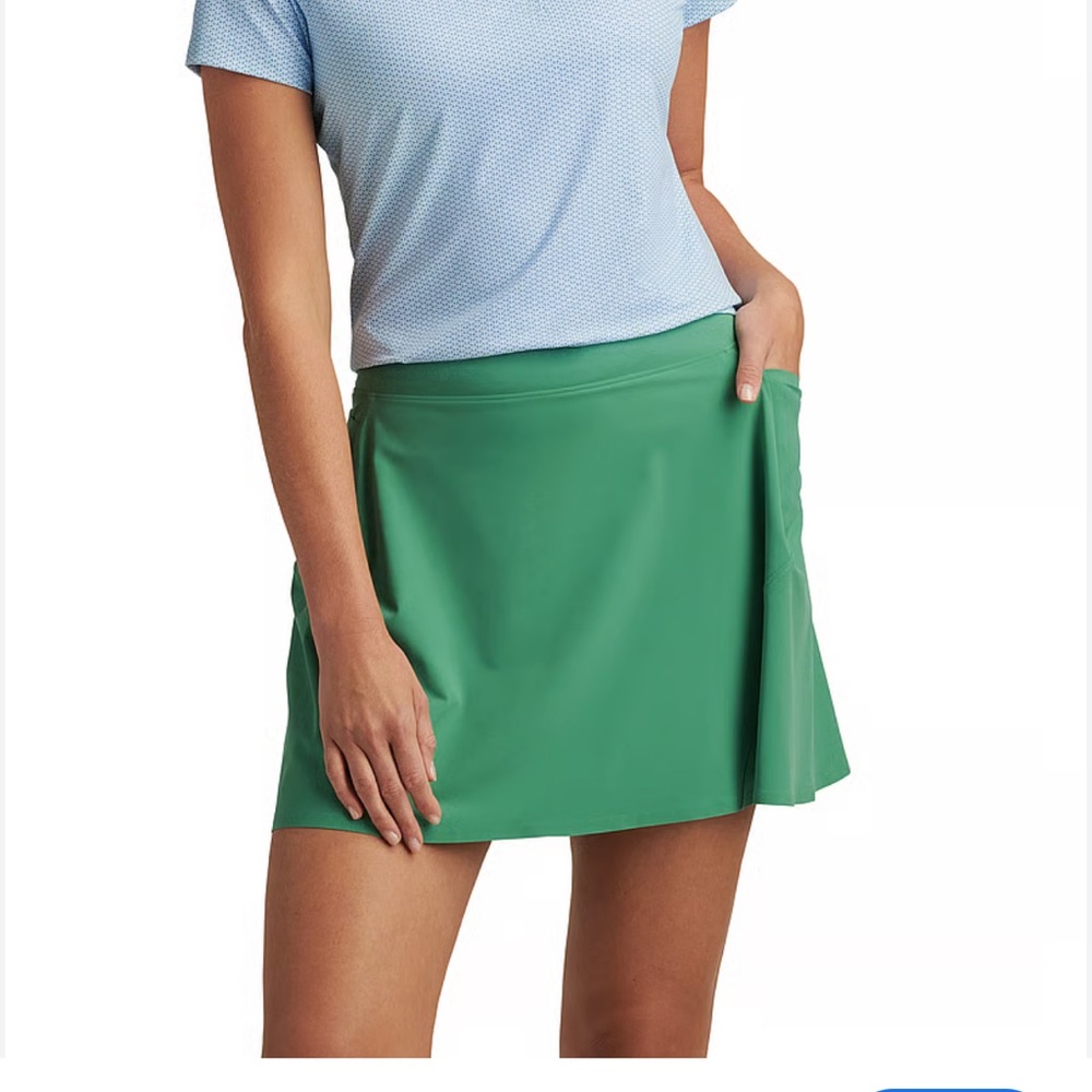 NWT Peter Millar SPF +50 Golf, Pickleball, Tennis Pockets Long Line Skirt Green